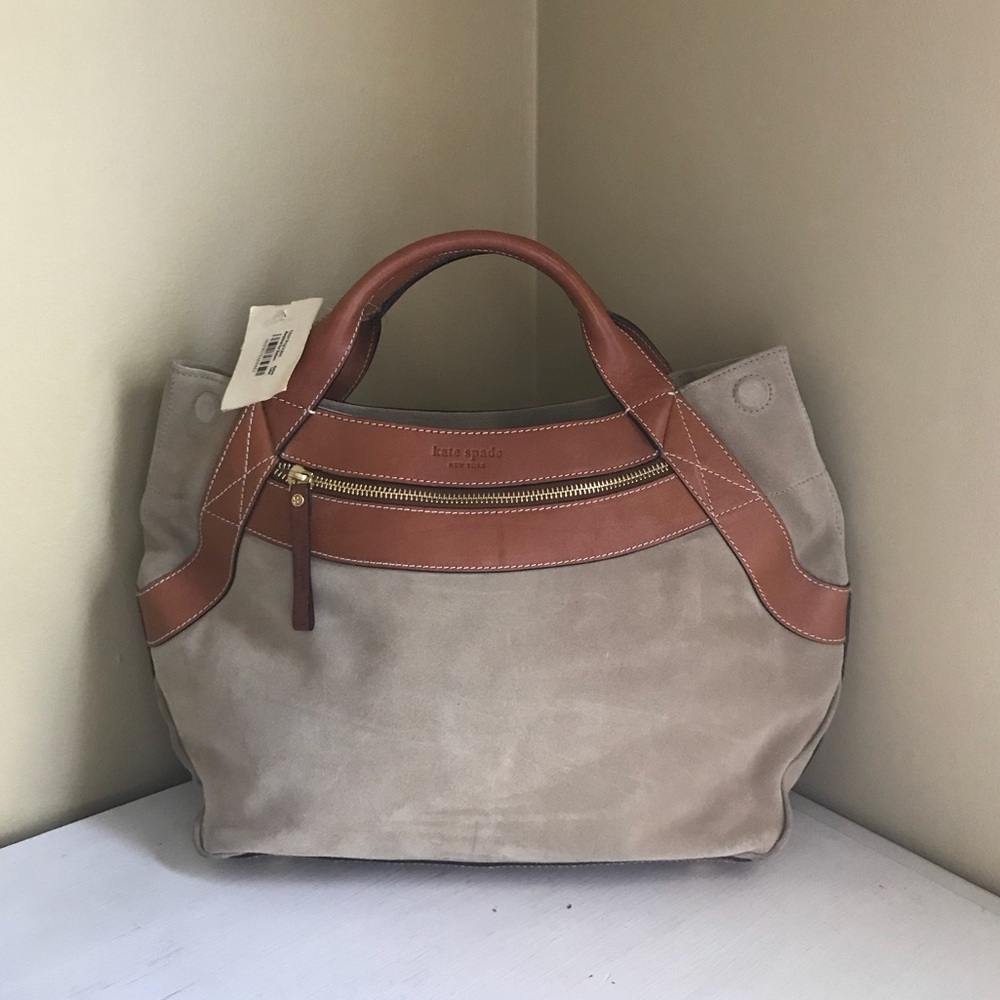 Kate Spade Tan Suede Satchel (NWT)